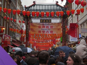 Gerrard Street, London Chinatown's main shopping street, early afternoon today...