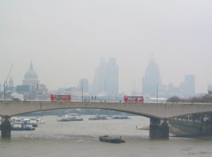 Waterloo Bridge and the City of London beyond