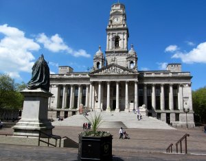 Portsmouth Guildhall, looking resplendent in the welcome sunshine...