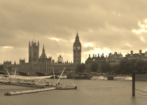 Houses of Parliament, done in sepia...